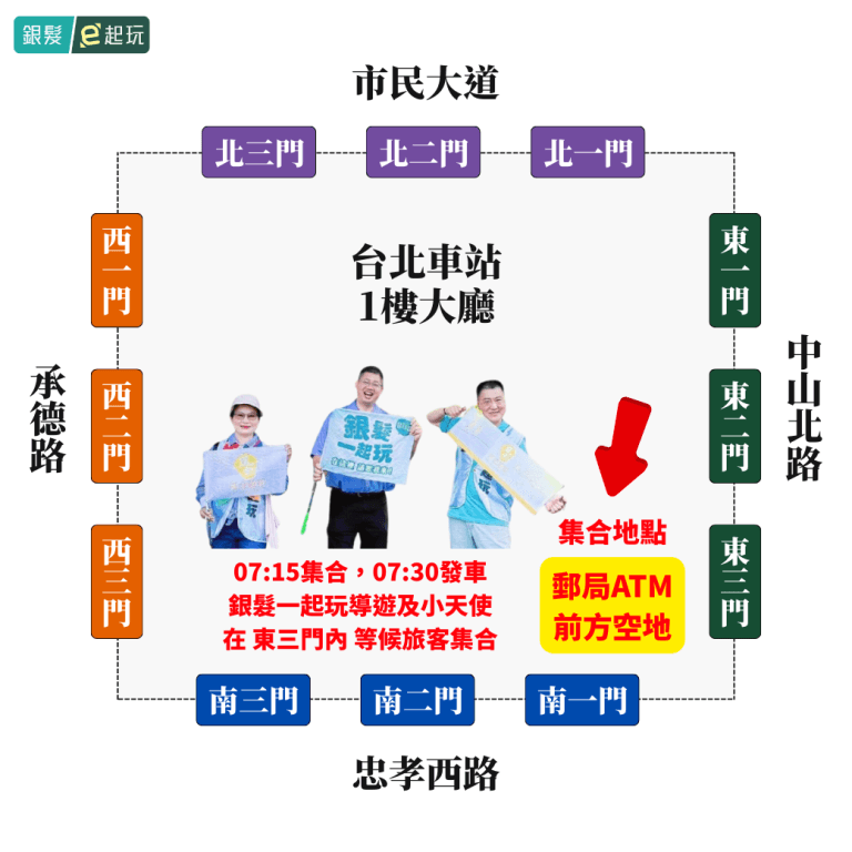 台北車站東三門出發